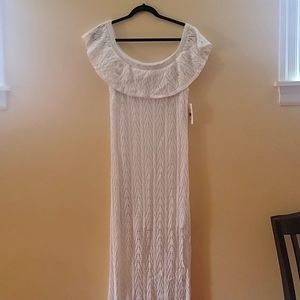 FTF White Crochet Maxi Dress Size 0